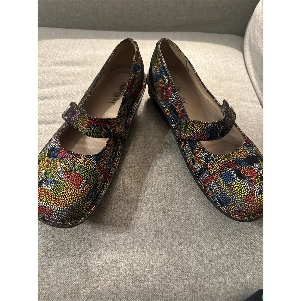 Algeria FEL-180 Mary Jane Stained Glass Shoes Hook & Loop Strap  EU Sz 41 US 9.5 - Picture 2 of 13